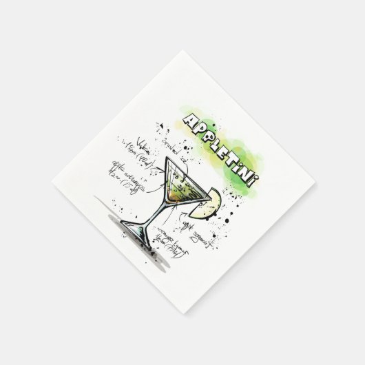 AppleTini Drink Rezept Design Serviette (Ecke)
