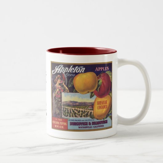 Appleton Apfel-Frucht-Aufkleber Zweifarbige Tasse (Rechts)
