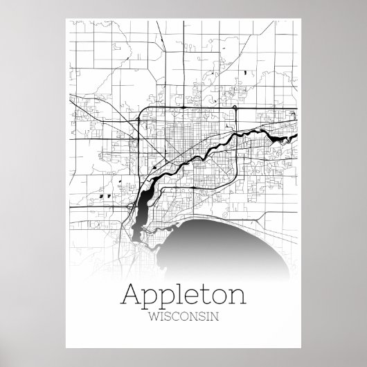 Appleton Karte - Wisconsin - City Map Poster (Vorne)