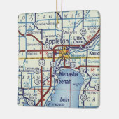 Appleton WI Vintag Map Keramikornament (Links)