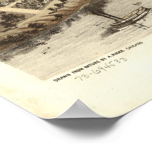 Appleton Wisconsin 1887 Antike Panoramabalkarte Poster (Ecke)