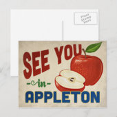 Appleton Wisconsin Apple - Vintage Travel Postkarte (Vorne/Hinten)