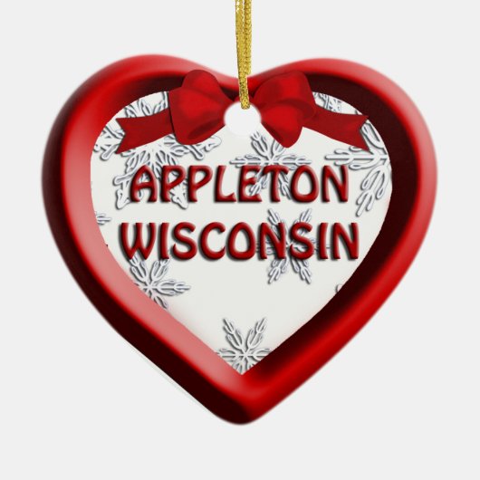 Appleton Wisconsin Herz Weihnachtsschmuck (Vorne)