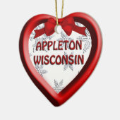 Appleton Wisconsin Herz Weihnachtsschmuck (Links)