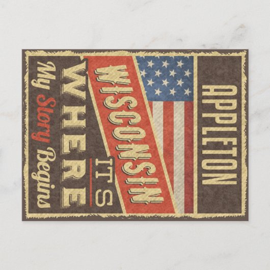 Appleton Wisconsin Postkarte (Vorderseite)