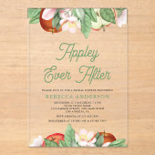Appley Ever After Apple Bridal Shower Acryleinladungen (Vorderseite)