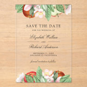 Appley Ever After Apple Wedding Save the Date Acryleinladungen (Vorderseite)