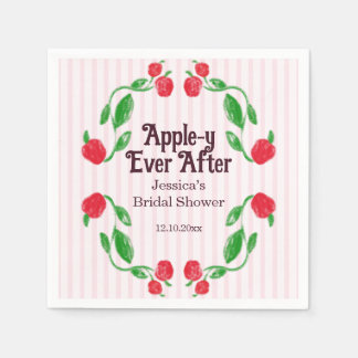 Appley Ever After Art Nouveau Rosa Brautparty Serviette