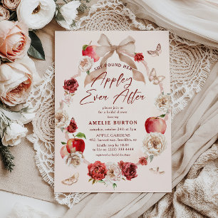 Appley Ever After Florale Hochzeitsdusche Einladung