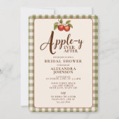 Appley Ever After Herbst Gingham Brautparty Einladung (Vorderseite)