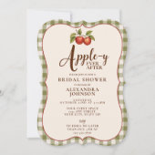Appley Ever After Herbst Gingham Brautparty Einladung (Vorderseite)