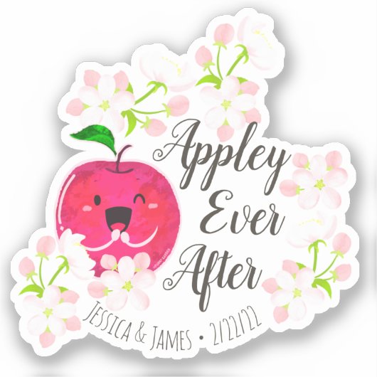 Appley Ever After - Punny Garden Aufkleber (Vorderseite)