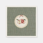 Appley Ever After vintage Gingham Serviette (Vorderseite)