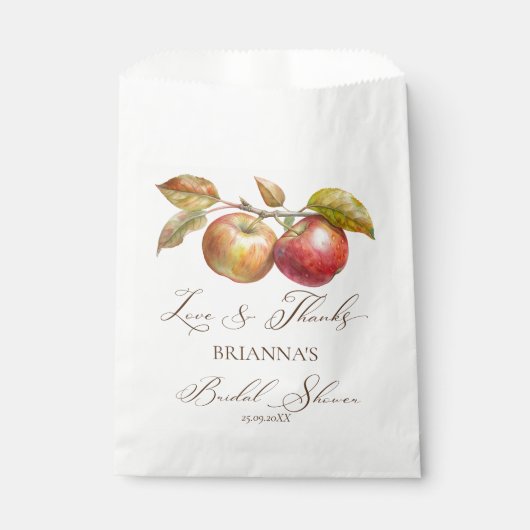 Appley immer nach Apfelfall Brautparty Gunst Geschenktütchen (Vorderseite)