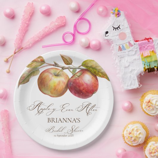 Appley immer nach Apfelfall Brautparty Pappteller (Party)