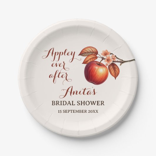 Appley immer nach Fall Brautparty Pappteller (Vorderseite)