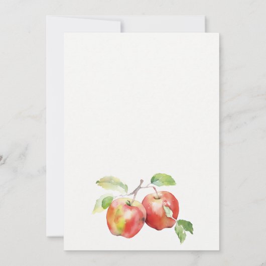 Appley je nach Apple Watercolor Hochzeit Einladung (Rückseite)