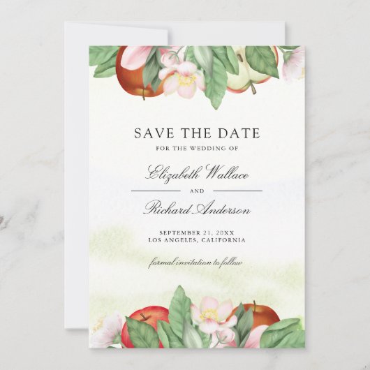 Appley je nach Apple Wedding Save The Date (Vorderseite)
