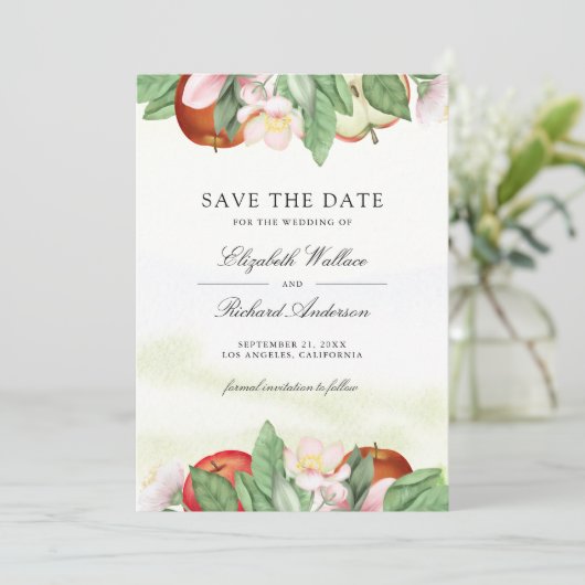 Appley je nach Apple Wedding Save The Date (Stehend Vorderseite)