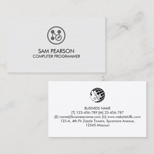 Application Developer Computer Programmer Visitenkarte (Vorne/Hinten)