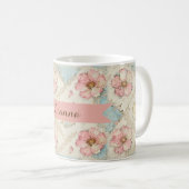 Applikations-Blumen-Patchwork Kaffeetasse (VorderseiteRechts)