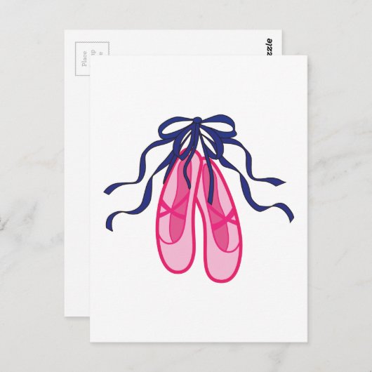 Appliqué Ballet Slippers Postkarte (Vorne/Hinten)