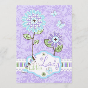Applique-Blick Blumen-Baby-Dusche laden A7-IRIS Einladung