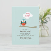 Applique Owl Einladung (Stehend Vorderseite)