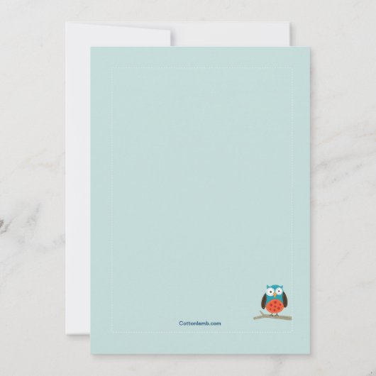 Applique Owl Einladung (Rückseite)