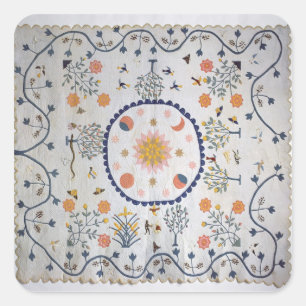 Applique Steppdecke mit Sun, Moon, Sterne Quadratischer Aufkleber