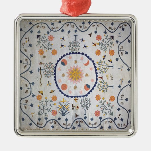 Applique Steppdecke mit Sun, Moon, Sterne Silbernes Ornament (Vorne)