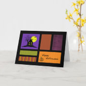 Applique Style Patchwork Halloween-Karte Karte (Gelbe Blume)