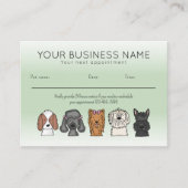 Appointment Card Cute Dog Breeds Light Green Terminkarte (Vorderseite)
