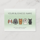 Appointment Card Cute Dog Breeds Light Green Terminkarte (Rückseite)