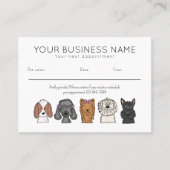 Appointment Card Cute Dog Breeds Simple White Terminkarte (Vorderseite)