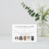 Appointment Card Cute Dog Breeds Simple White Terminkarte (Stehend Vorderseite)