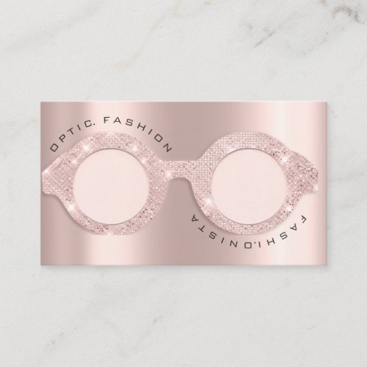 Appointment Card Optische Rose Glitzer Blush Brill Telefonnummerkarte (Vorderseite)
