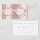 Appointment Card Optische Rose Glitzer Blush Brill Telefonnummerkarte (Vorne/Hinten)