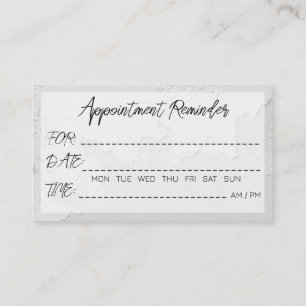 Appointment Reminder Abstract White Color Texture Visitenkarte