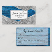 Appointment Reminder Blue Abstract Water Waves Visitenkarte (Vorne/Hinten)