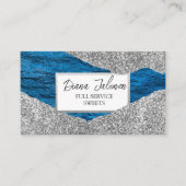 Appointment Reminder Blue Abstract Water Waves Visitenkarte (Vorderseite)