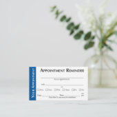 Appointment Reminder Cards - Dark Blue Telefonnummerkarte (Stehend Vorderseite)