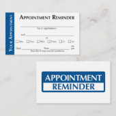 Appointment Reminder Cards - Dark Blue Telefonnummerkarte (Vorne/Hinten)