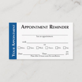 Appointment Reminder Cards - Dark Blue Telefonnummerkarte