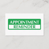 Appointment Reminder Cards - Green Telefonnummerkarte (Rückseite)
