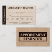 Appointment Reminder Cards - Kraft Color Telefonnummerkarte (Vorne/Hinten)