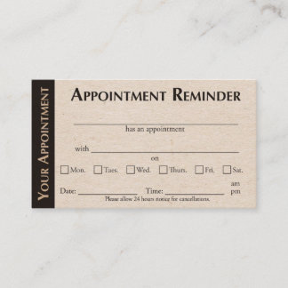 Appointment Reminder Cards - Kraft Color Telefonnummerkarte