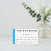 Appointment Reminder Cards - Light Blue Telefonnummerkarte (Stehend Vorderseite)