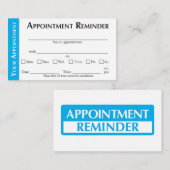 Appointment Reminder Cards - Light Blue Telefonnummerkarte (Vorne/Hinten)
