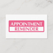 Appointment Reminder Cards - Pink Telefonnummerkarte (Rückseite)